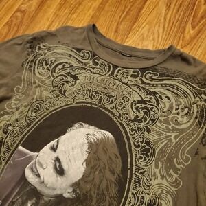 Vintage The Joker Shirt Adult Medium Olive Green Heath Ledger Graphic Batman Y2K